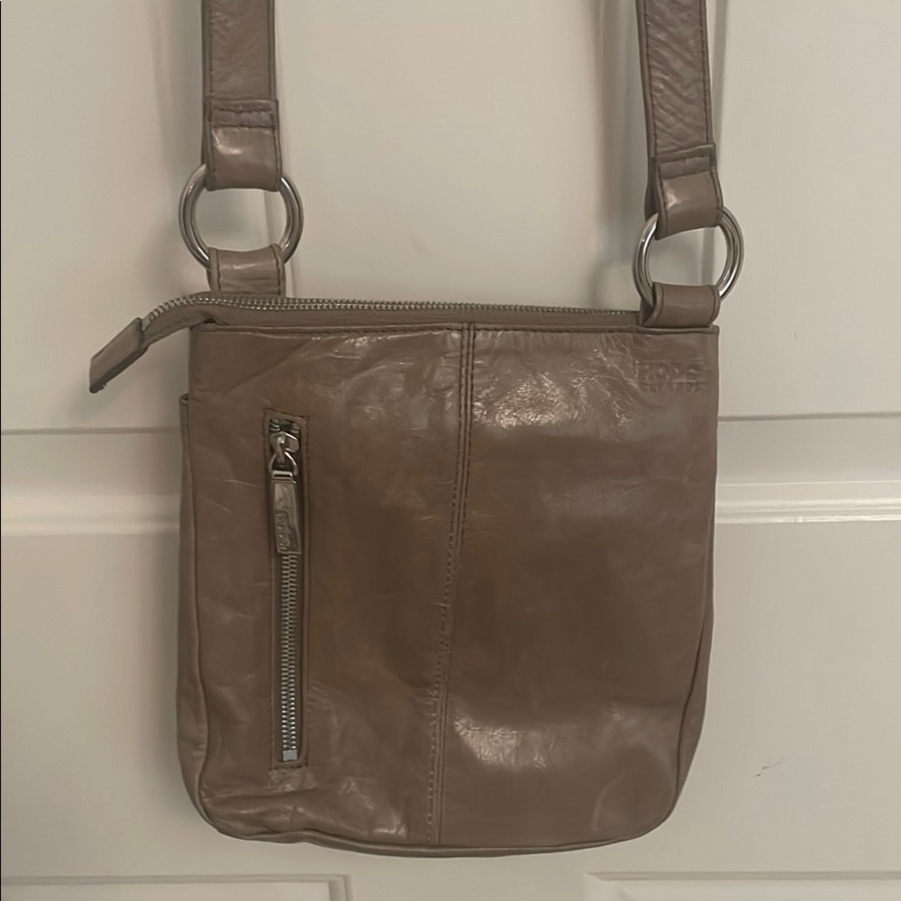 HOBO Taupe Leather Crossbody Bag